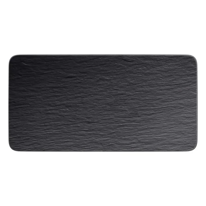 13.75 in. x 7 in. wide x. 5 in. H Rectangular Black Manufacture Rock Large Rectangular Serving Plate
