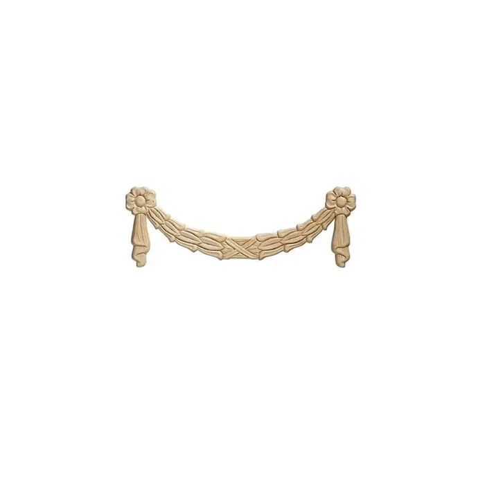 13801PK 9/32 in. x 4-11/16 in. x 13-9/16 in. Birch Swag Onlay Ornament Moulding