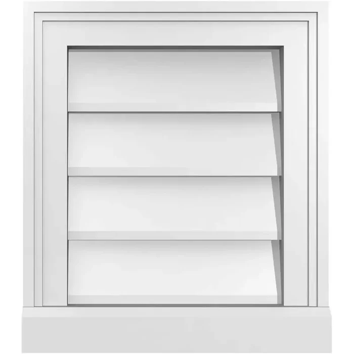 14″ x 16″ Rectangular White PVC Paintable Gable Louver Vent Non-Functional