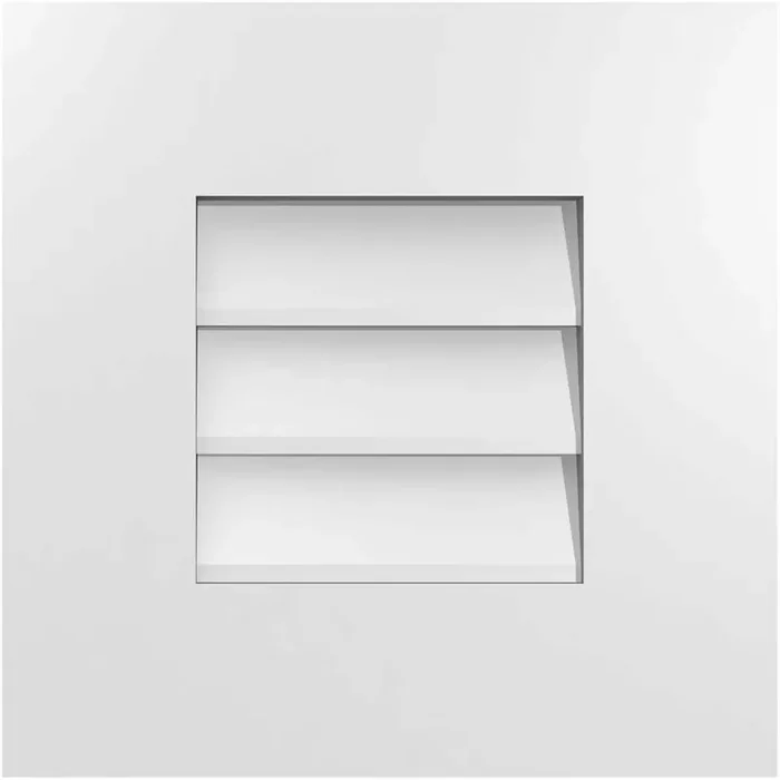 14 in. x 14 in. Vertical Surface Mount PVC Gable Vent Decorative with Standard Frame