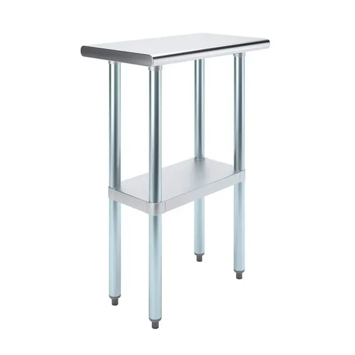 14 in. x 24 in. Stainless Steel Kitchen Utility Table with Adjustable Bottom Shelf