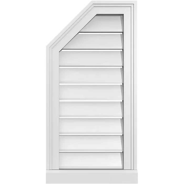 14 in. x 28 in. Octagonal Surface Mount PVC Gable Vent Functional with Brickmould Sill Frame
