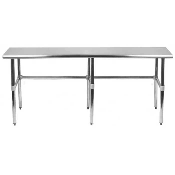 14 in. x 84 in. Stainless Steel Open Base Kitchen Utility Table Metal Prep Table