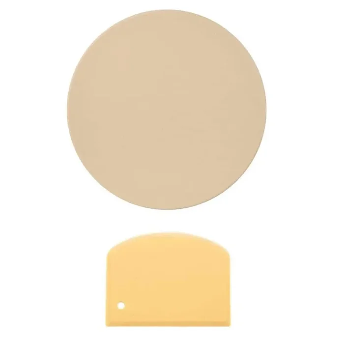 15 in. Round Pizza Stone with Scraper, Thermal Shock Resistant Baking Stone, Cordierite Bread Cooking Pan