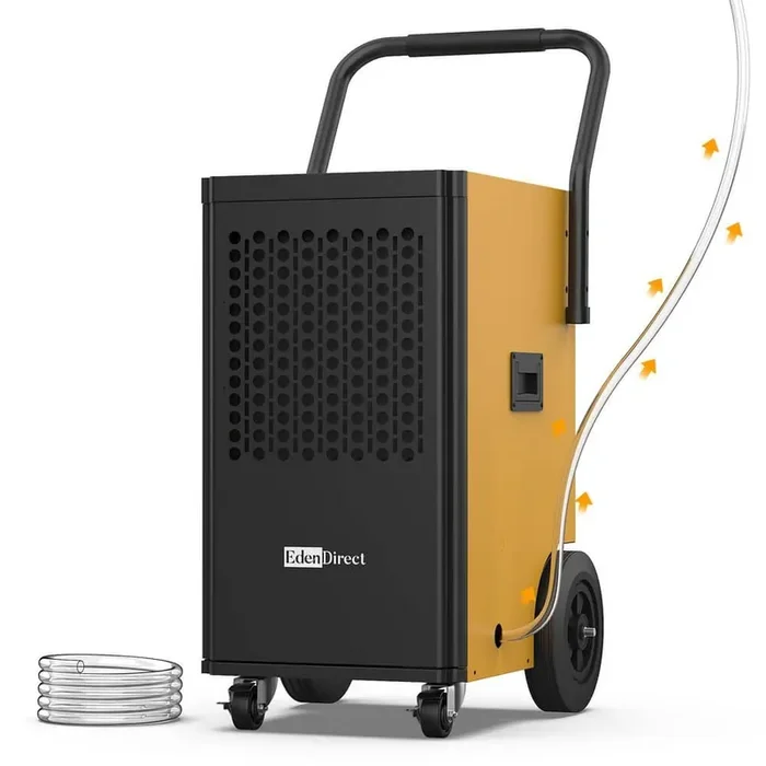 150 pt. 6,000 sq.ft. Buckless Industrial Dehumidifier in. Yellows/Golds with Pump for Basement, Garage, Energy Star, ETL