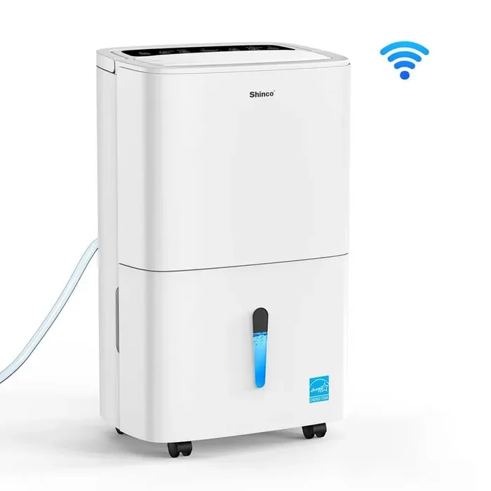 150 pt. 7,000 sq. ft. Dehumidifier in White with Pump, Wi-Fi Enabled, Auto Defrost, Large 14.8 pt. Bucket, 24 H Timer