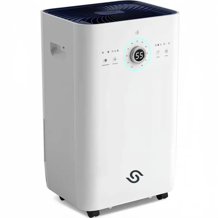 150 pt. 8,500 Sq. Ft. Quiet Commercial Dehumidifier in. White for Home, with Built-in Pump, Auto Defrost, Clothes Dry
