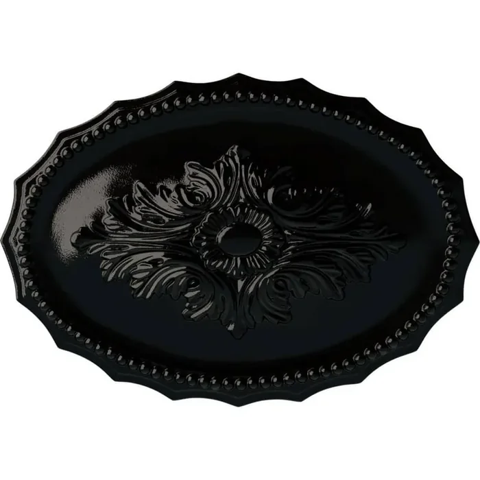 16-7/8 in. W x 11-3/4 in. H x 1-1/2 in. Oxford Urethane Ceiling Medallion, Black Pearl
