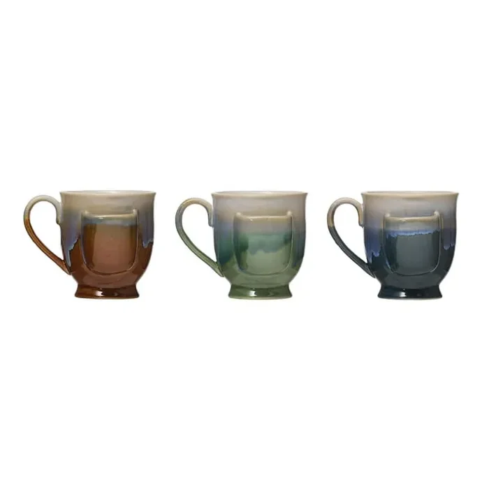 16.9 oz. Multicolor Stoneware Mug (Set of 3)