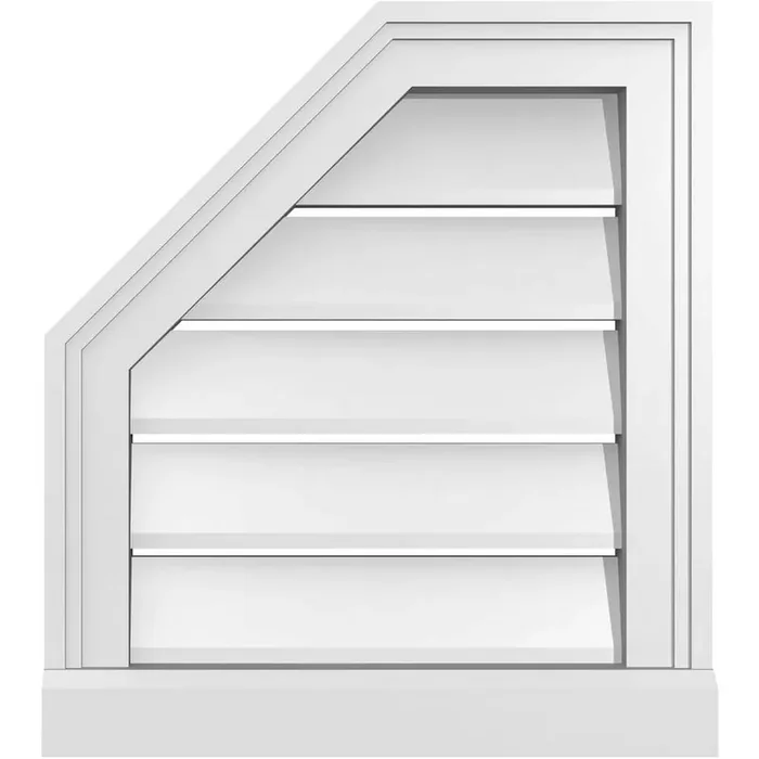 16 in. x 18 in. Octagonal Surface Mount PVC Gable Vent Functional with Brickmould Sill Frame