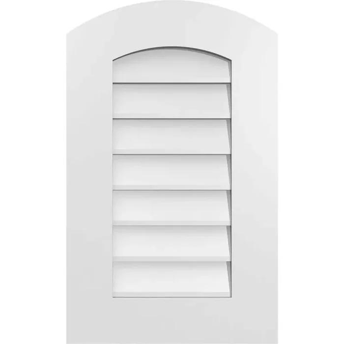 16 in. x 26 in. Arch Top Surface Mount PVC Gable Vent Functional with Standard Frame
