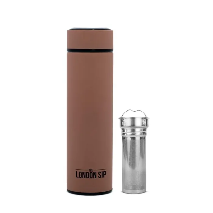 16 oz. Mocha Brown Stainless Steel Tea Infuser Bottle