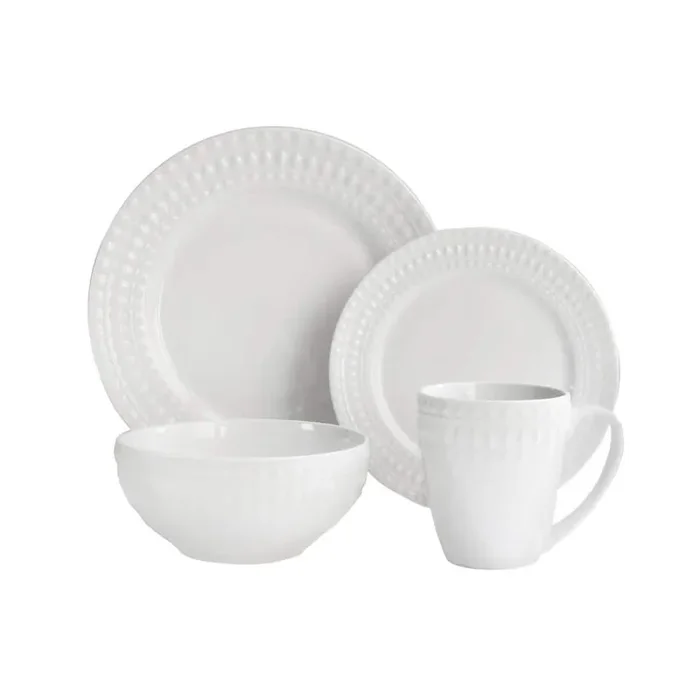 16-Piece Solid White Porcelain Dinnerware Set (Service for 4)