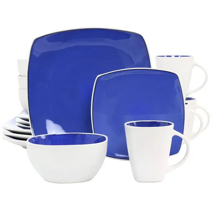 16 Piece Stoneware Dinnerware Set in Cobalt