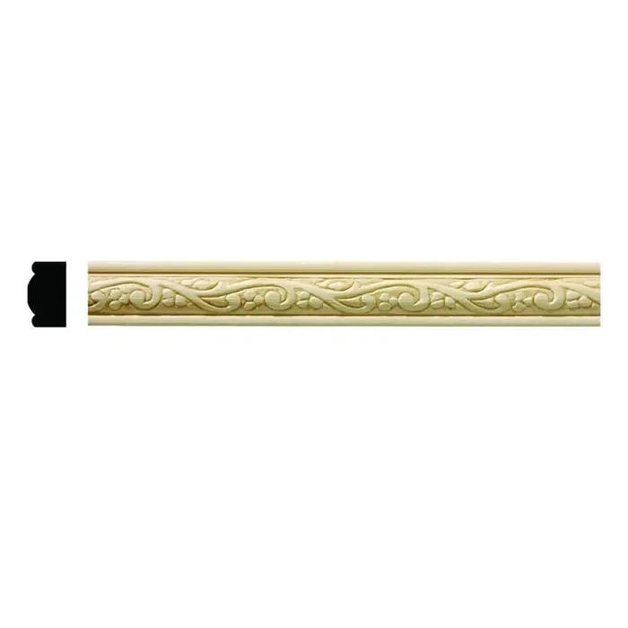 1611 7/16 in. x 3/4 in. x 6 in. Hardwood White Unfinished Whimsey Trim Moulding Sample