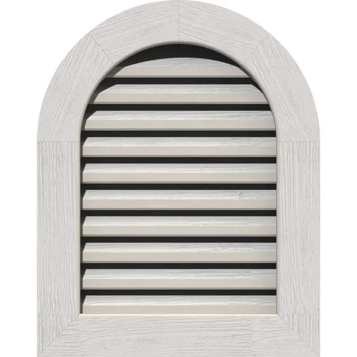 17″ x 17″ Round Top Primed Rough Sawn Western Red Cedar Wood Paintable Gable Louver Vent Functional