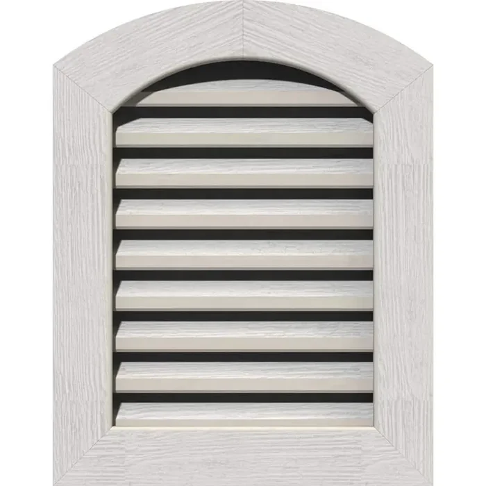17″ x 39″ Round Top Primed Rough Sawn Western Red Cedar Wood Paintable Gable Louver Vent Functional