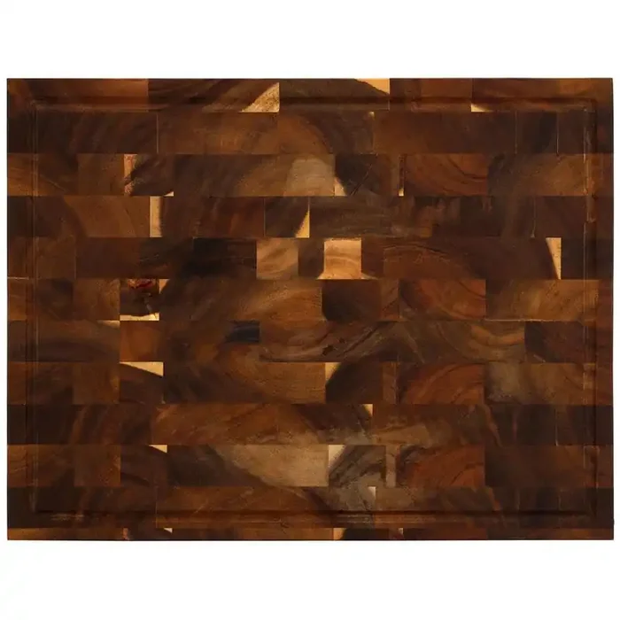 17 x 13 Inch Acacia Wood Butcher Block Carving and Cutting Board with Juice Groove