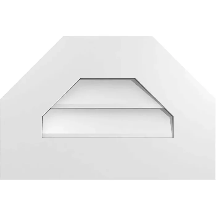 18 in. x 12 in. Octagonal Top Surface Mount PVC Gable Vent Decorative with Standard Frame