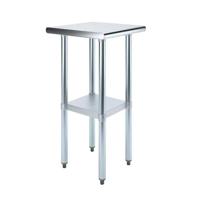 18 in. x 18 in. Stainless Steel Kitchen Utility Table with Adjustable Bottom Shelf