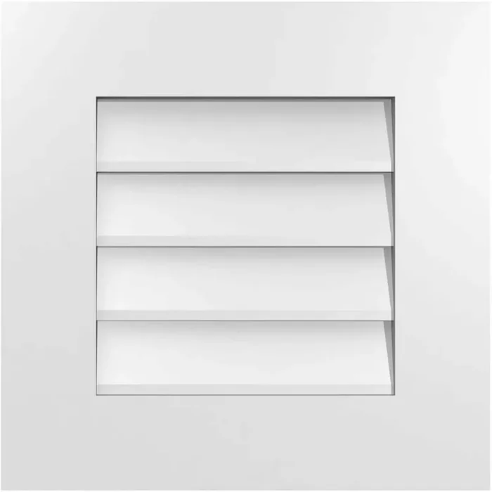 18 in. x 18 in. Vertical Surface Mount PVC Gable Vent Decorative with Standard Frame