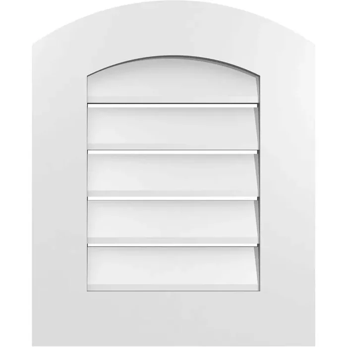 18 in. x 20 in. Arch Top Surface Mount PVC Gable Vent Decorative with Standard Frame