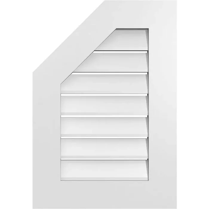 18 in. x 26 in. Octagonal Surface Mount PVC Gable Vent Functional with Standard Frame