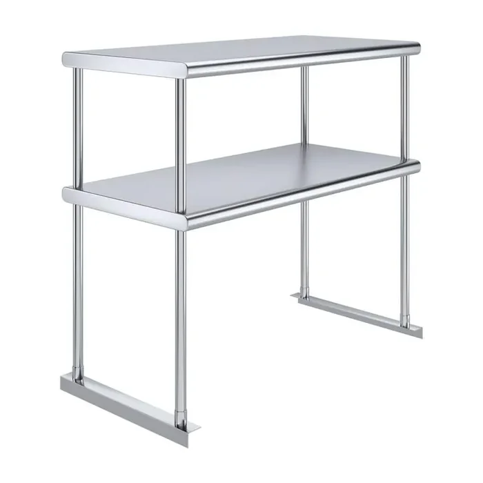18 in. x 36 in. Stainless Steel Double Over Shelf for Kitchen Utility Table, 2-Tier Over Shelf