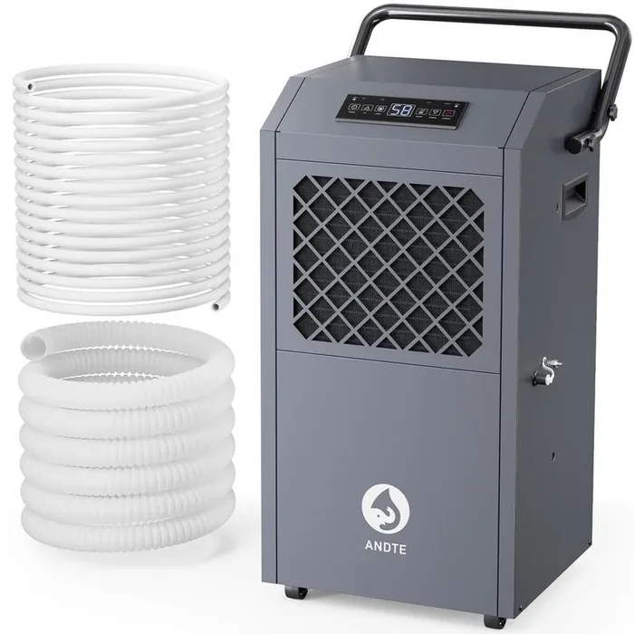 190 pt. 6,500 sq. ft. Commercial Grade Dehumidifier in. for Basement, Home and Large Room with 24 H Timer Gray