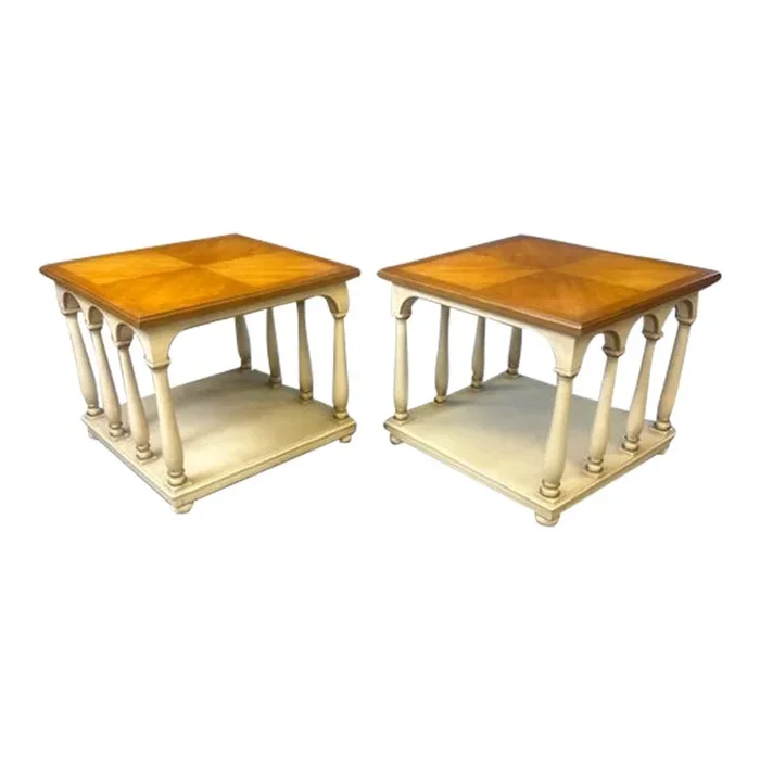 1960s Pair Mid Century Italian Provincial Low Accent Tables by Heritage