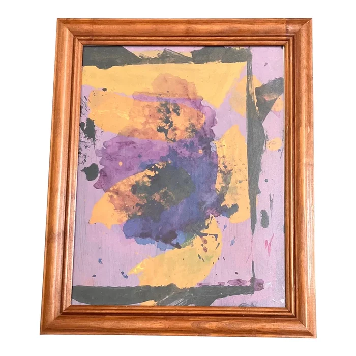 1979’s Original Abstract Painting Vintage Frame