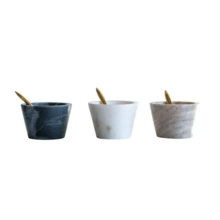2 .7 oz. Multi-Colored Marble Pinch Pots Condiment Servers (Set of 3)