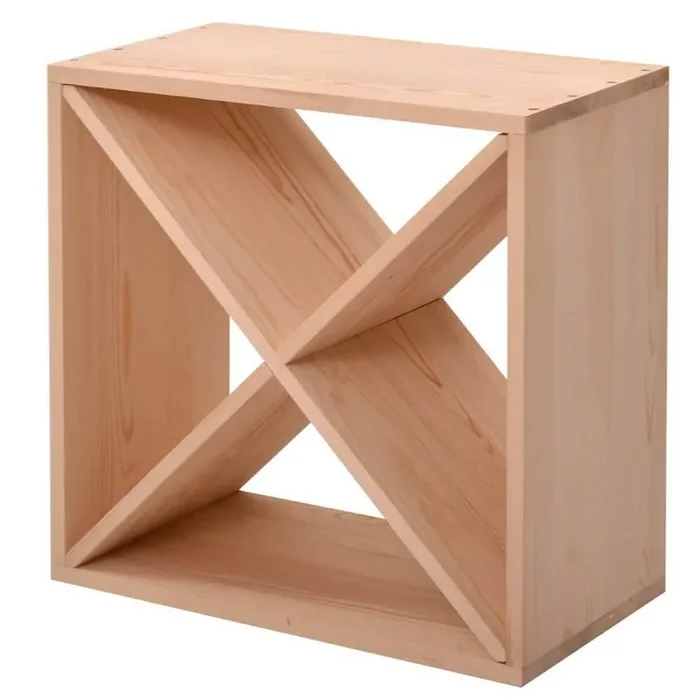 24-Bottle Burlywood Wood Wine Rack