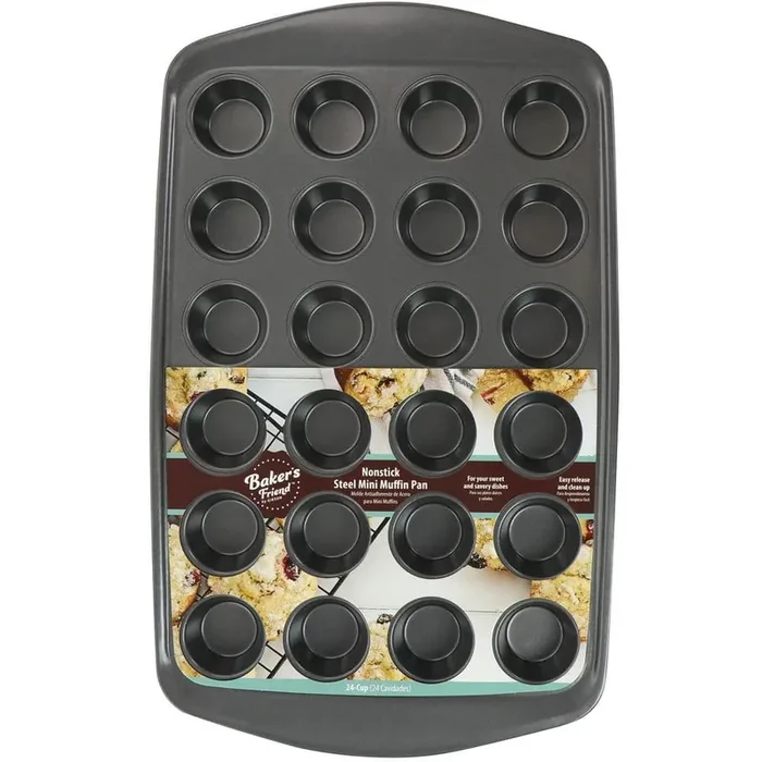 24-Cup Baker‘s Friend nonstick Steel Mini Muffin Pan