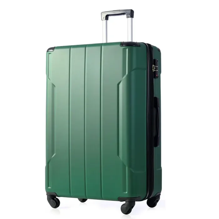 24 in. Green Hardshell Luggage Spinner Suitcase with TSA Lock Light-Weight (Single Luggage)