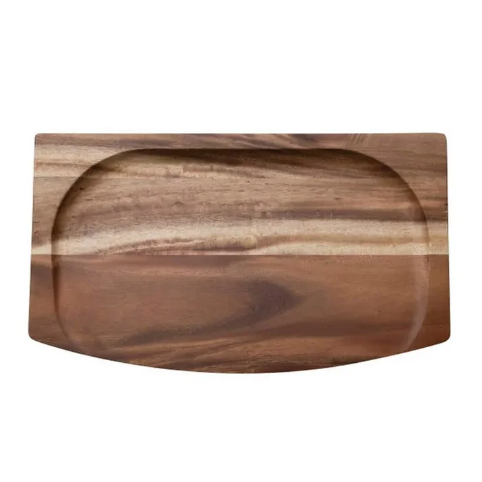 24 in. W x 1.5 in. H x 14 in. D Rectangle Brown Wood Serving Trays with Raised Edge