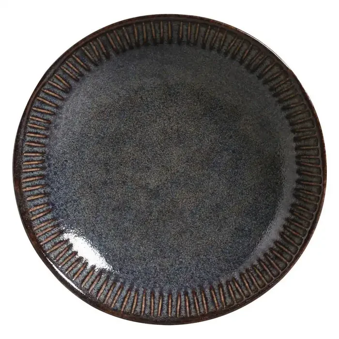 26.91 fl. oz. Titanium Dark Blue Stoneware Linhas Salad Bowl (Set of 6)