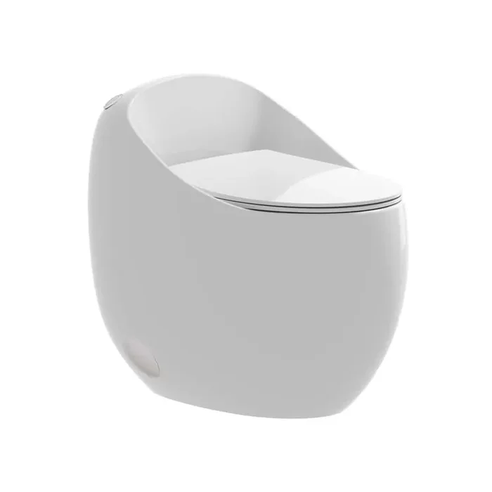 26 in. 1-piece 1.28 GPF Single Flush Elongated Toilet in Glossy White Seat Included