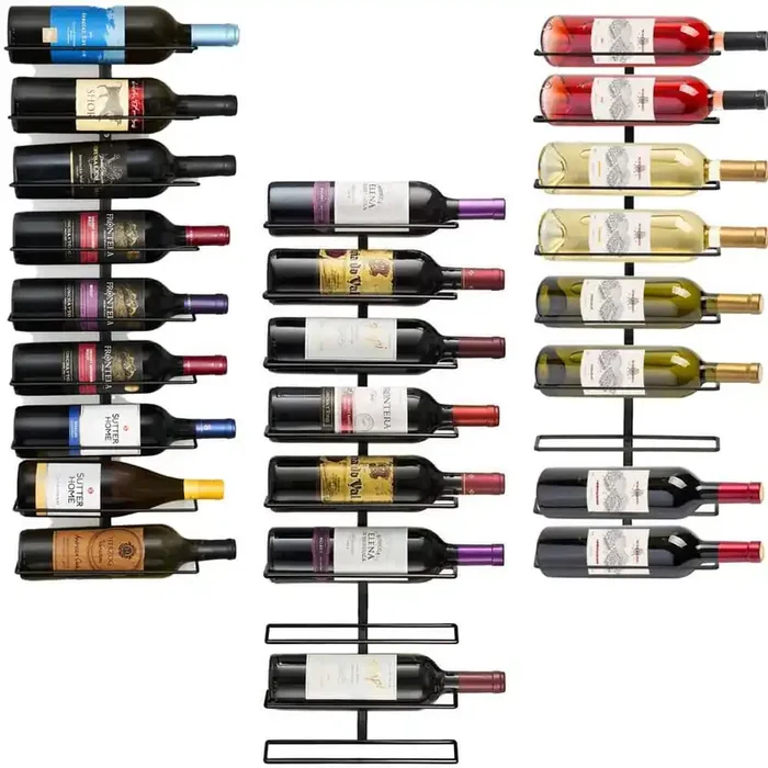 27 Bottles Capacity, Black, Metal Wine Rack, Wall Mount Wine Rack – Wall Mounted for Wine Bottles
