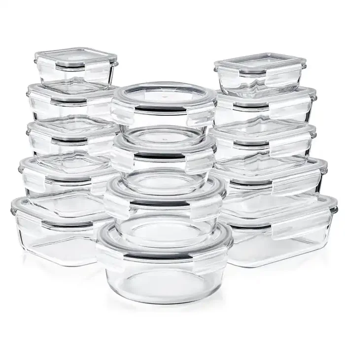 28-Piece Glass Food Storage Containers with Lids-Microwave, Dishwasher, and Oven Safe Meal Prep Containers