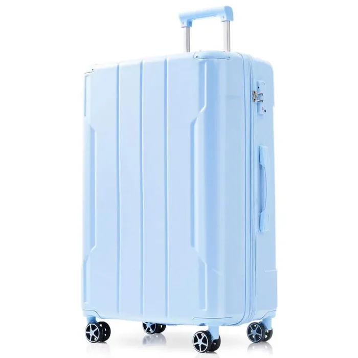 29.9 in. Sky Blue ABS Hardside Luggage Spinner Expandable Suitcase with 3-Digit TSA Lock, 3-Step Telescoping Handle
