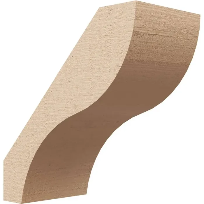3 in. x 6 in. x 6 in. Geneva Rough Cedar Woodgrain Timberthane Polyurethane Knee Brace, Primed