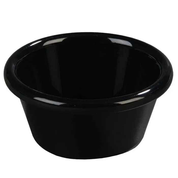 3 oz. SAN Plastic Smooth sided Ramekin in Black (Case of 48)
