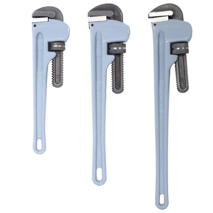 3-Piece Aluminium Pipe Wrench Adjustable Jaw Plumbing Pipe Wrench (14 in. x 18 in. x 24 in.) Pipe Wrench Set