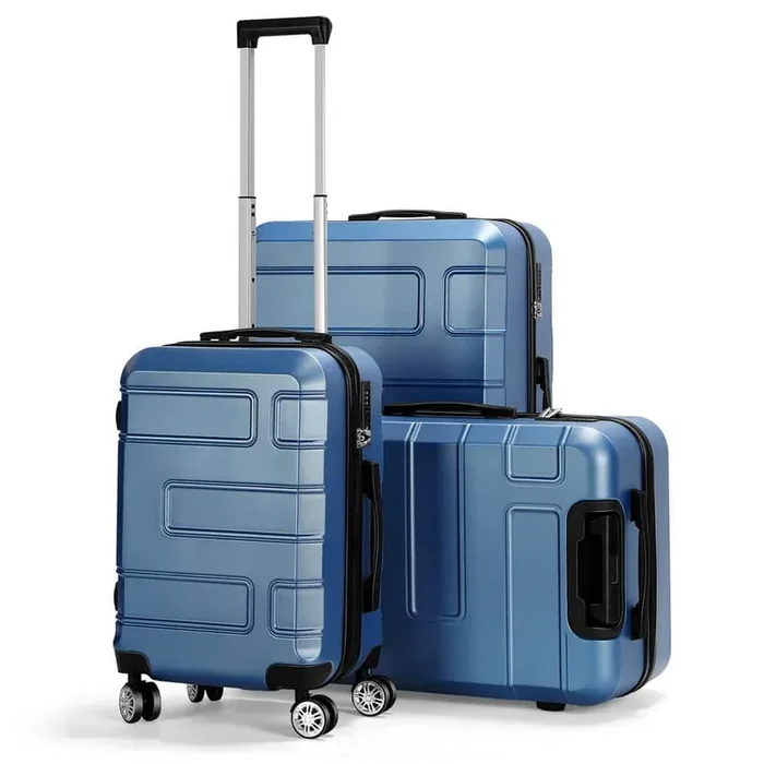 3-Piece Hard Side Luggage Sets with TSA Lock Spinner Wheels, Blue