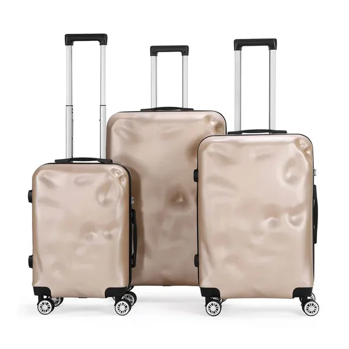 3-Piece Hard Side Luggage Sets with TSA Lock Spinner Wheels, Champagne