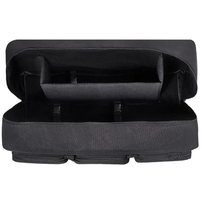 30 in. Telescope Case, Multi-Pocket Storage Bag with Fixed Buckles, Black, Fabric, Briefcase with 17 in. Laptop
