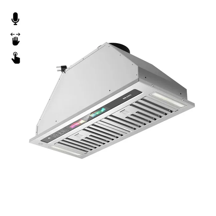 30 in. W 900 CFM Insert Ducted/Ductless Convertible Range Hood in Silver with Smart Voice/Gesture/Touch Control
