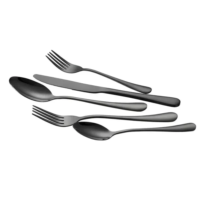 30-Piece Black Silverware Set, Food-Grade Stainless Steel Flatware Utensils for 6, Mirror Finished Cutlery Set