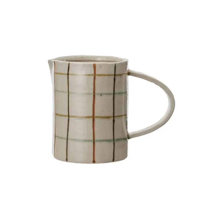 32 oz. Multicolor Stoneware Checkered Pitcher